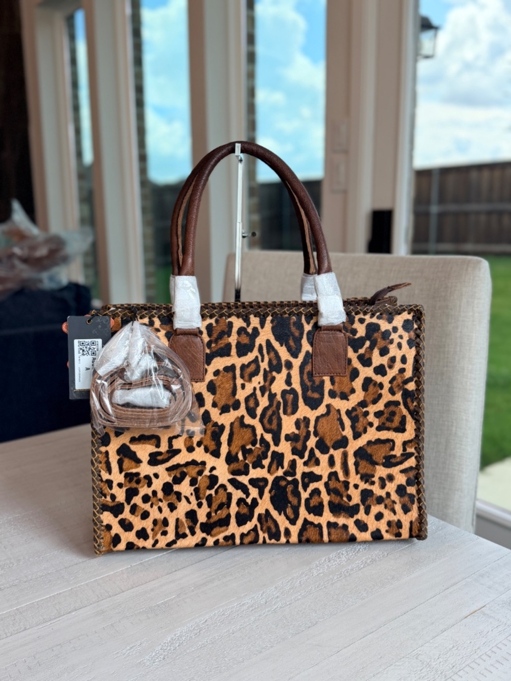 American Darling Western Tote Handcrafted Hair-On Cowhide Braided Leather Bag